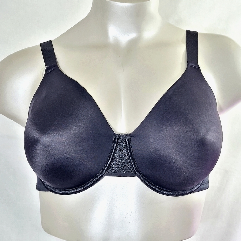 40C Vanity Fair 76080 Back Smoothing Full Figure Minimizer Underwire Bra Black